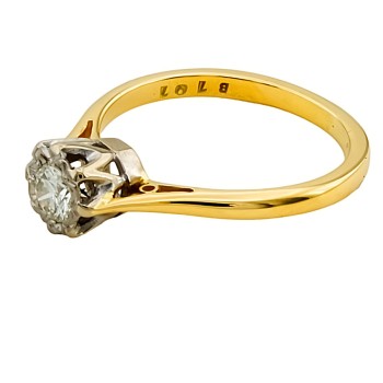 18ct Gold Diamond 0.25cts Solitaire Ring size O